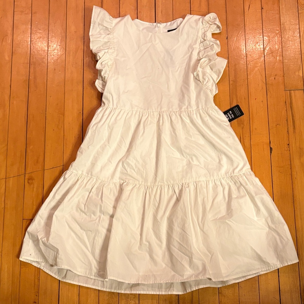 Express Charming White Ruffle Kids Dress